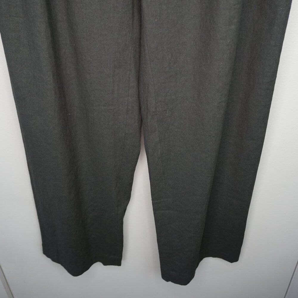 Vince Linen Blend Pull On Trouser Pant in Black size Large (12-14) $395 New - Picture 7 of 16